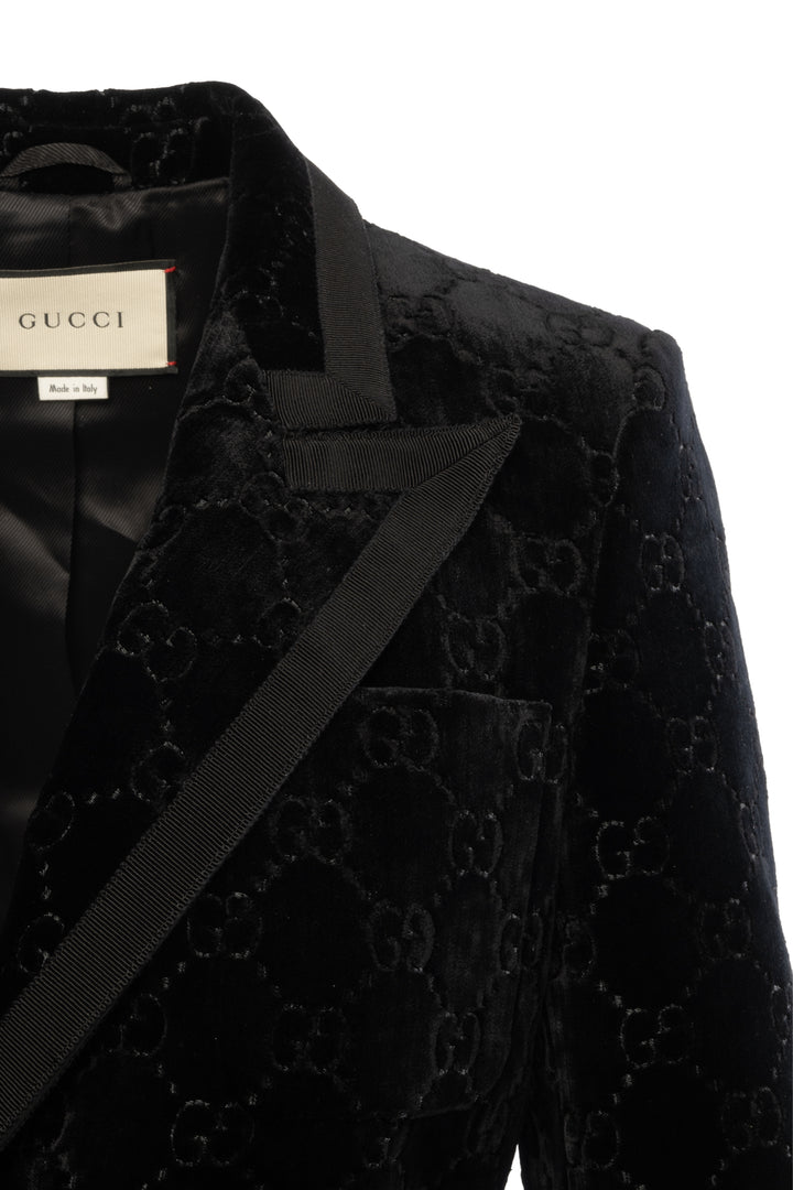 Gucci Size 38 Palma GG Velvet Blazer