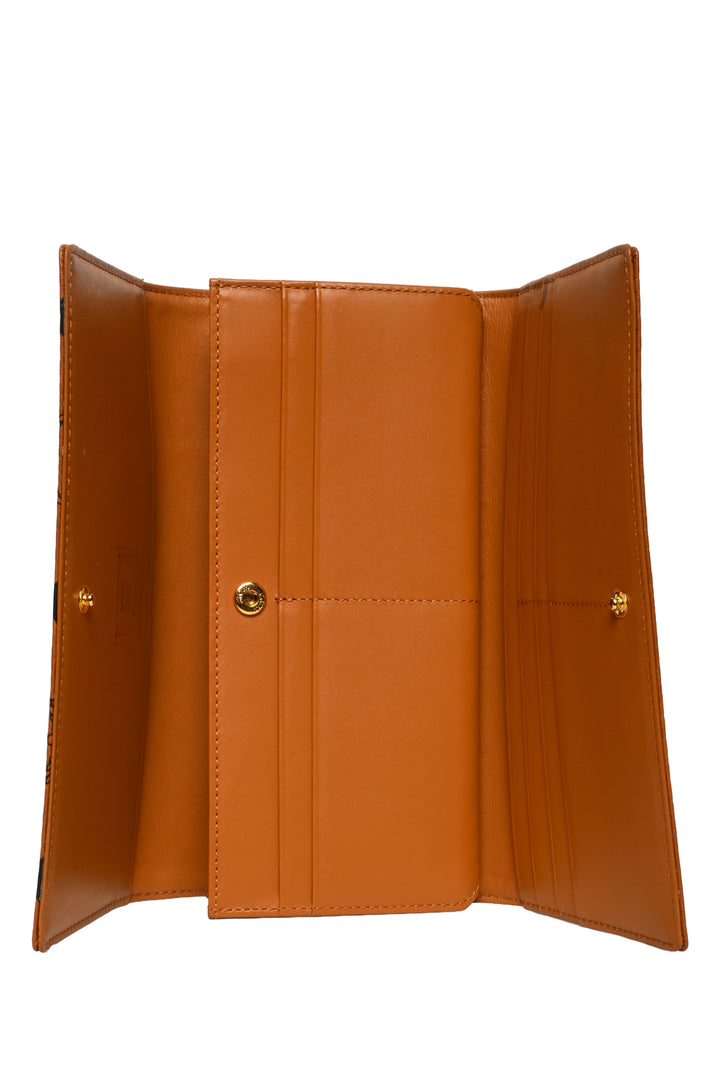 MCM Visetos Coated Canvas Heritage Flap Continental Wallet