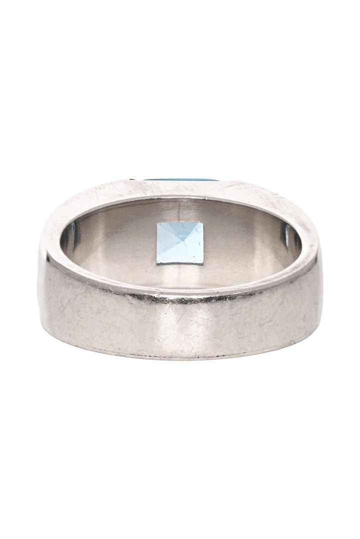 Princess Cut Topaz Platinum Size 8 Ring
