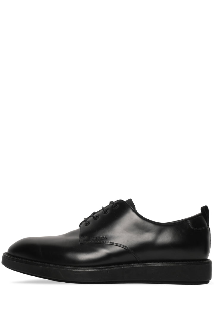 Mens Shoe Size 7 Prada Men's Brushed Leather Derby Shoes