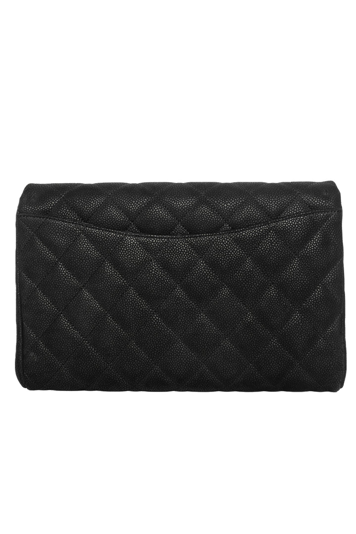 Chanel 2012-2013 Classic Quilted Nubuck Leather Chain Clutch Shoulder Bag