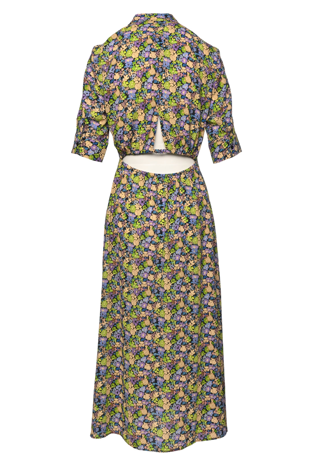 maje Size L Floral Back Cutout Maxi Dress