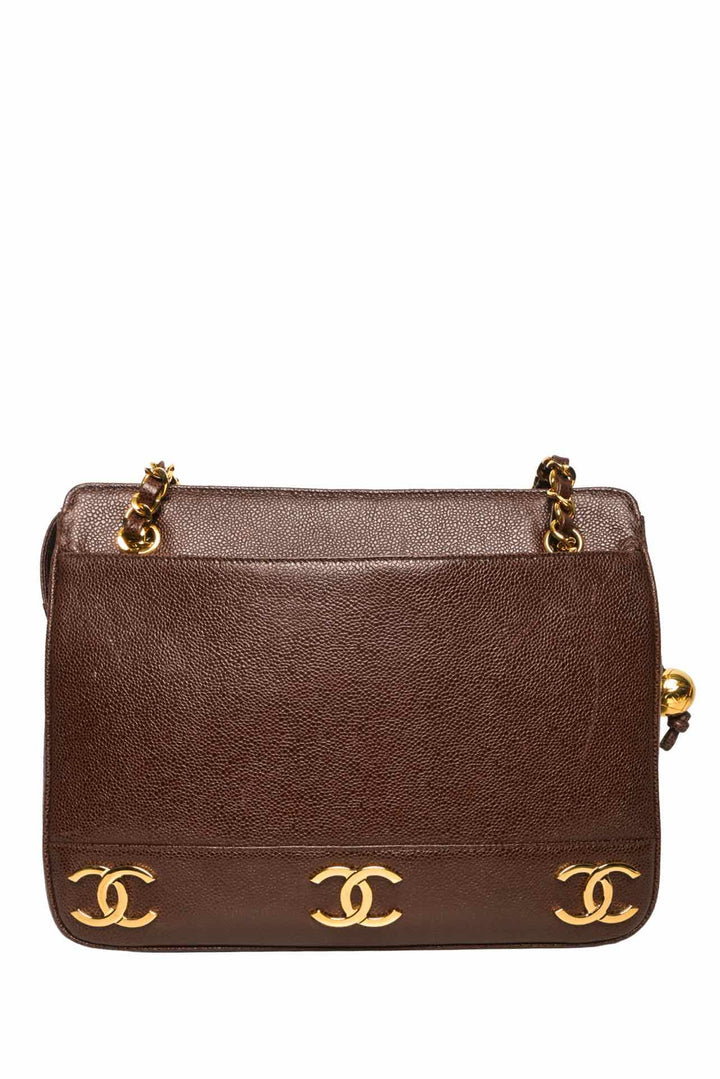 Chanel 1994-96 Caviar Triple CC Shoulder Bag