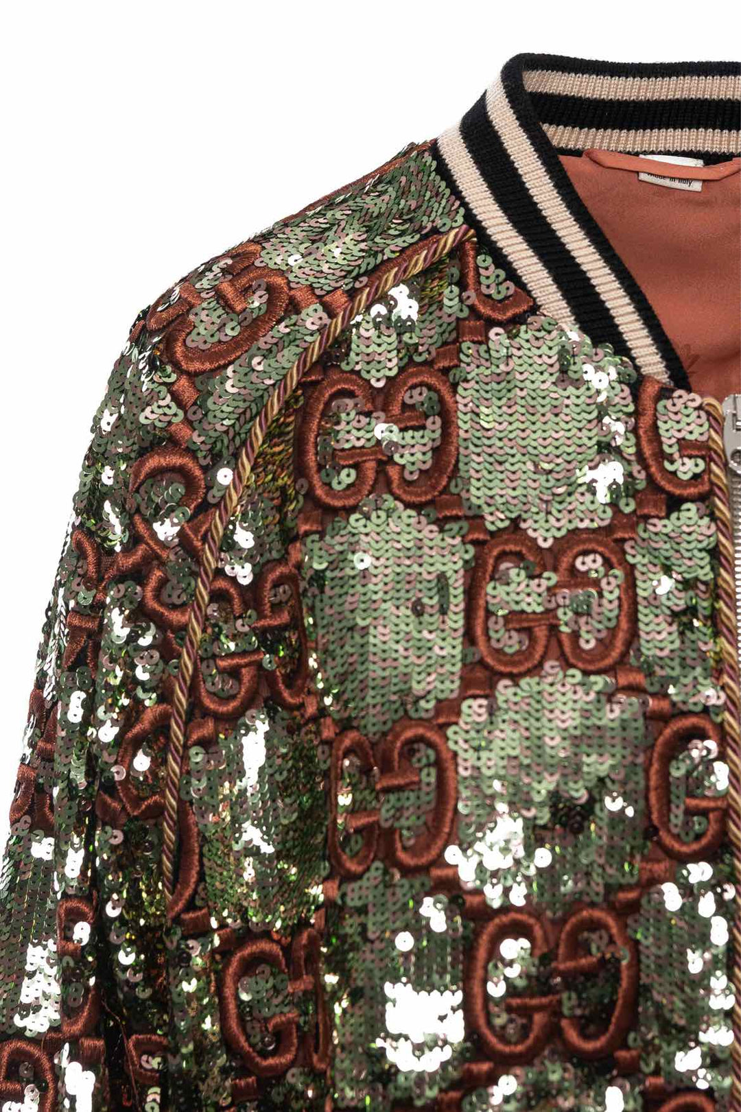 Gucci Size 50 Men's 2019 GG Emboidered Sequin Bomber Jacket