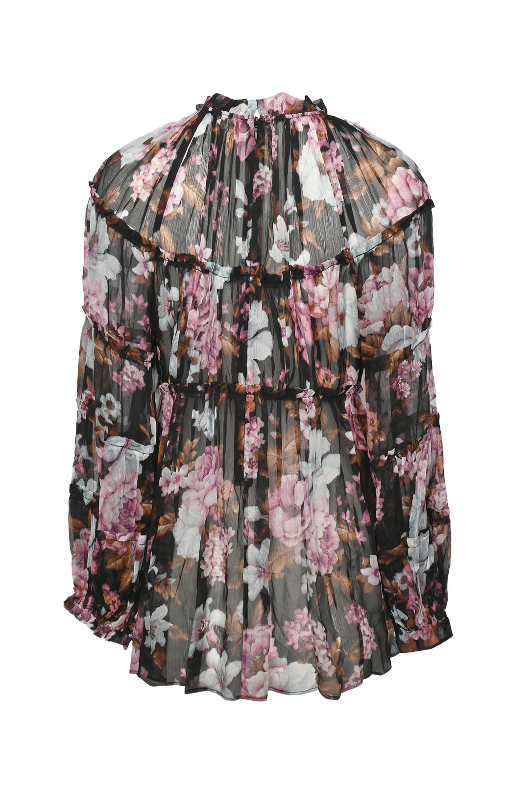 Zimmermann Size 3 Floral Silk Long Sleeve Tops