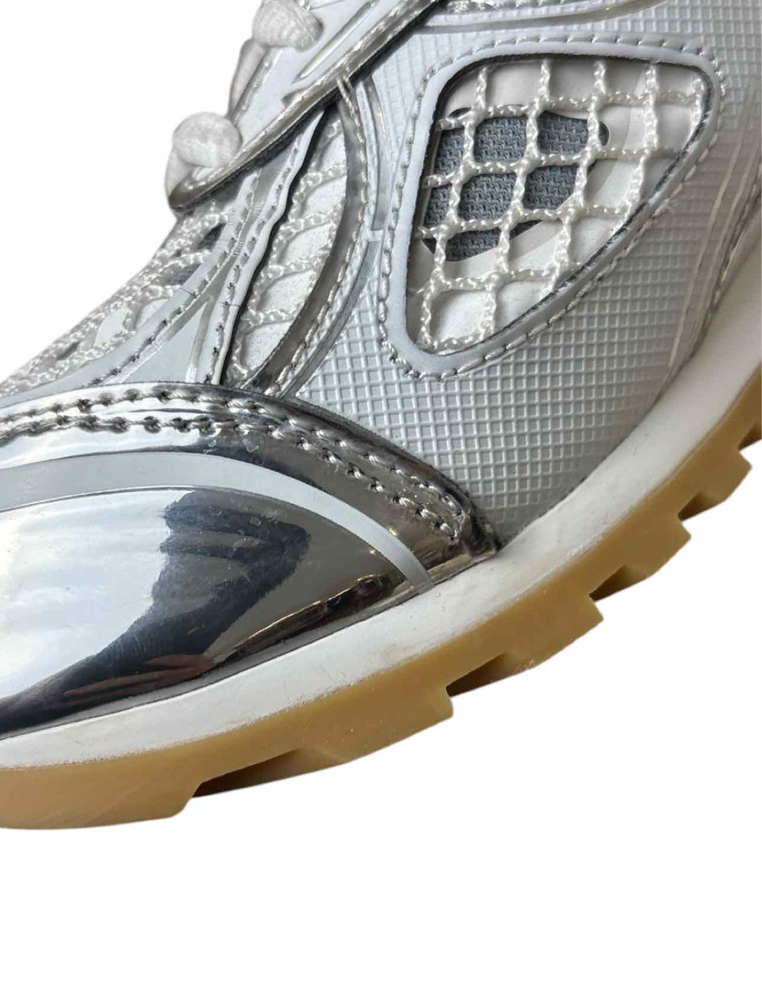 Bottega Veneta Size 38 Orbit Tech Fabric Metallic Sneaker