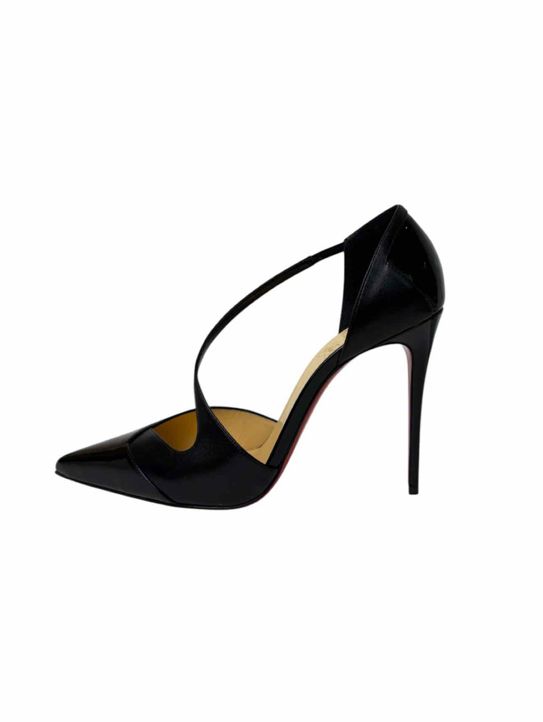 Louboutin Size 38.5 Crissos Crossover Patent Leather Pumps