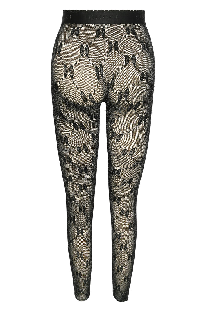 Gucci Size XS/S Metallic Lurex Interlocking G Stretch Knit Tights