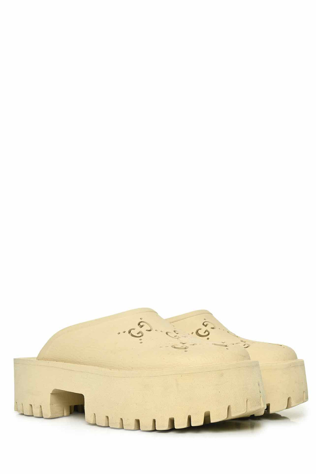 Gucci Size 35 Rubber Monogram GG Platform Slides