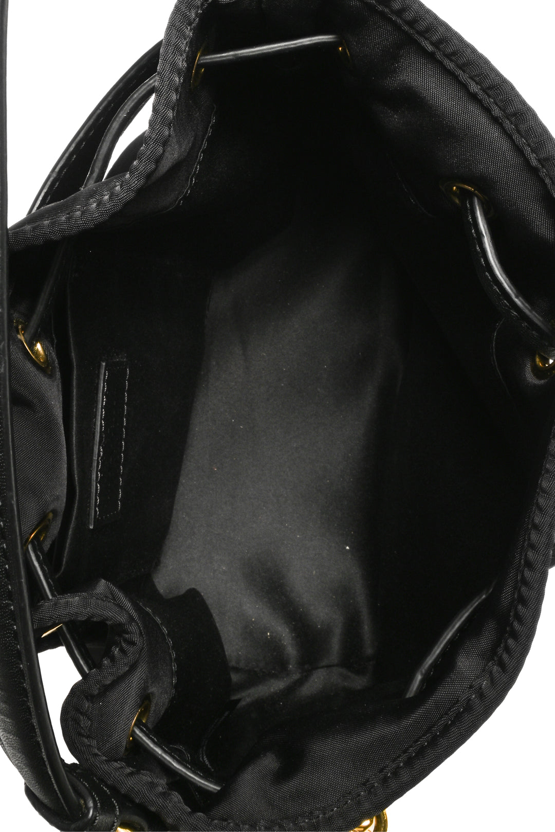 Moschino Nylon & Leather Bucket Bag