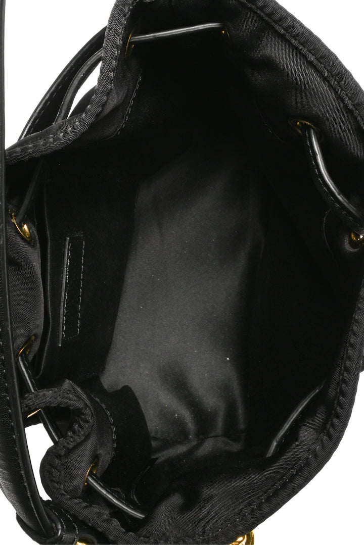 Moschino Nylon & Leather Bucket Bag