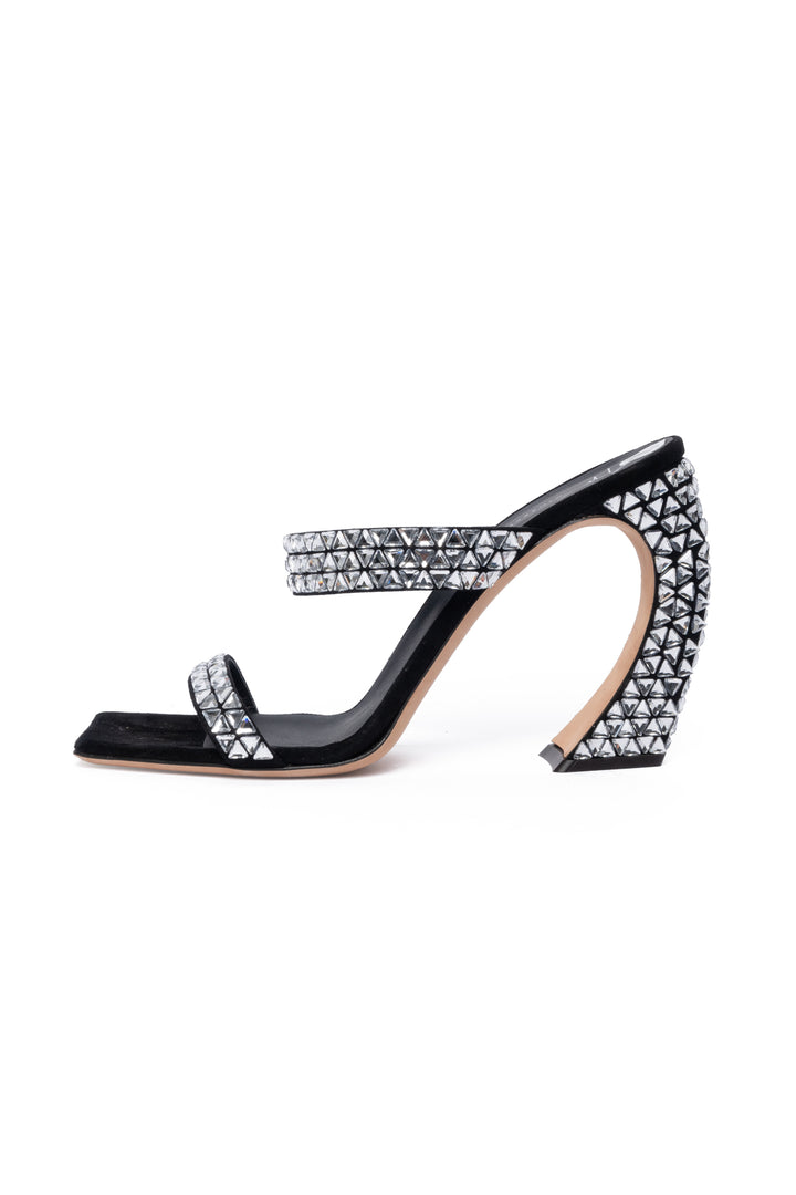 Giuseppe Zanotti Size 40 Flaminia Glare Crystal Embellished Square Toe Sandals