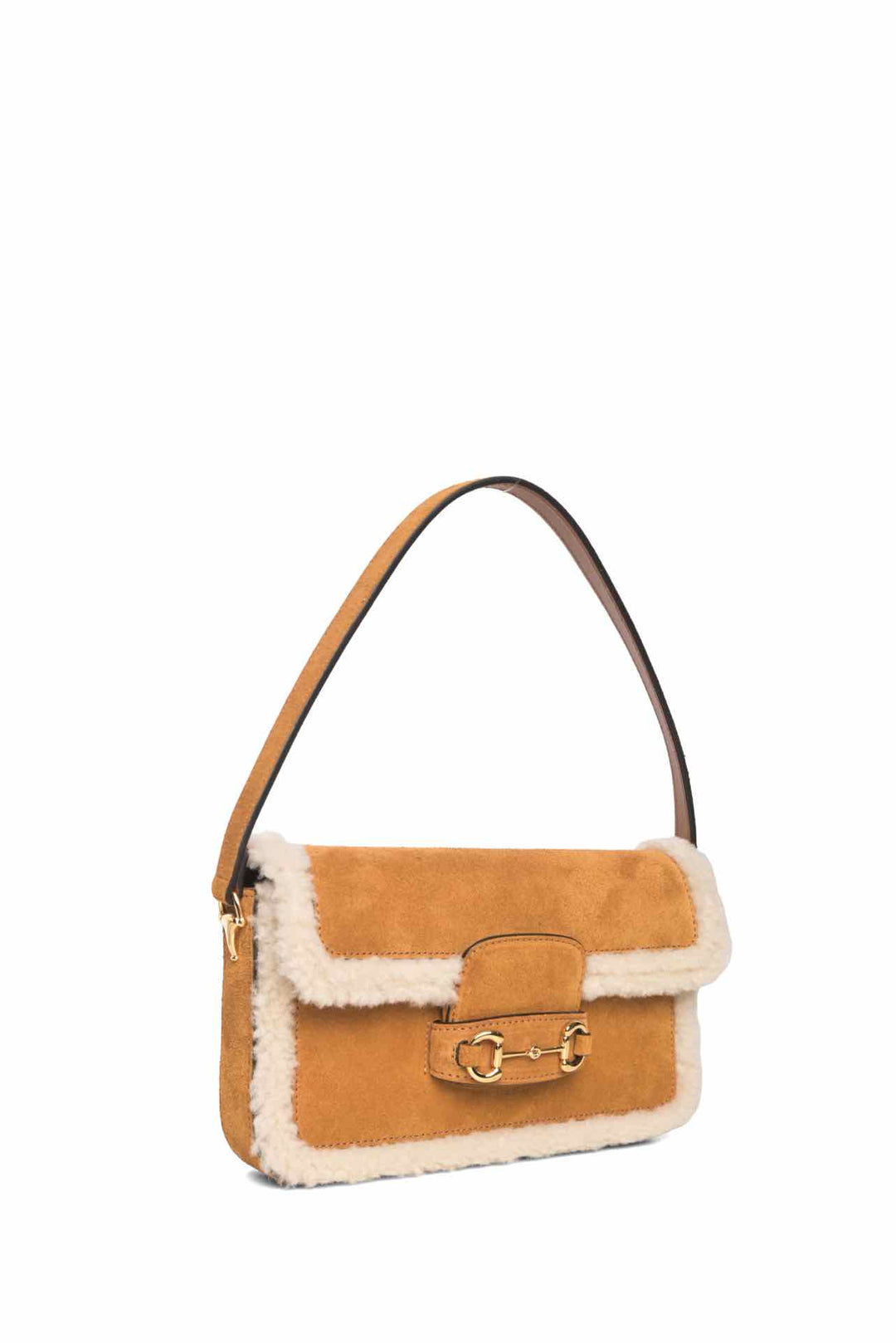 Gucci Suede Shearling Horsebit Mini 1955 Shoulder Bag