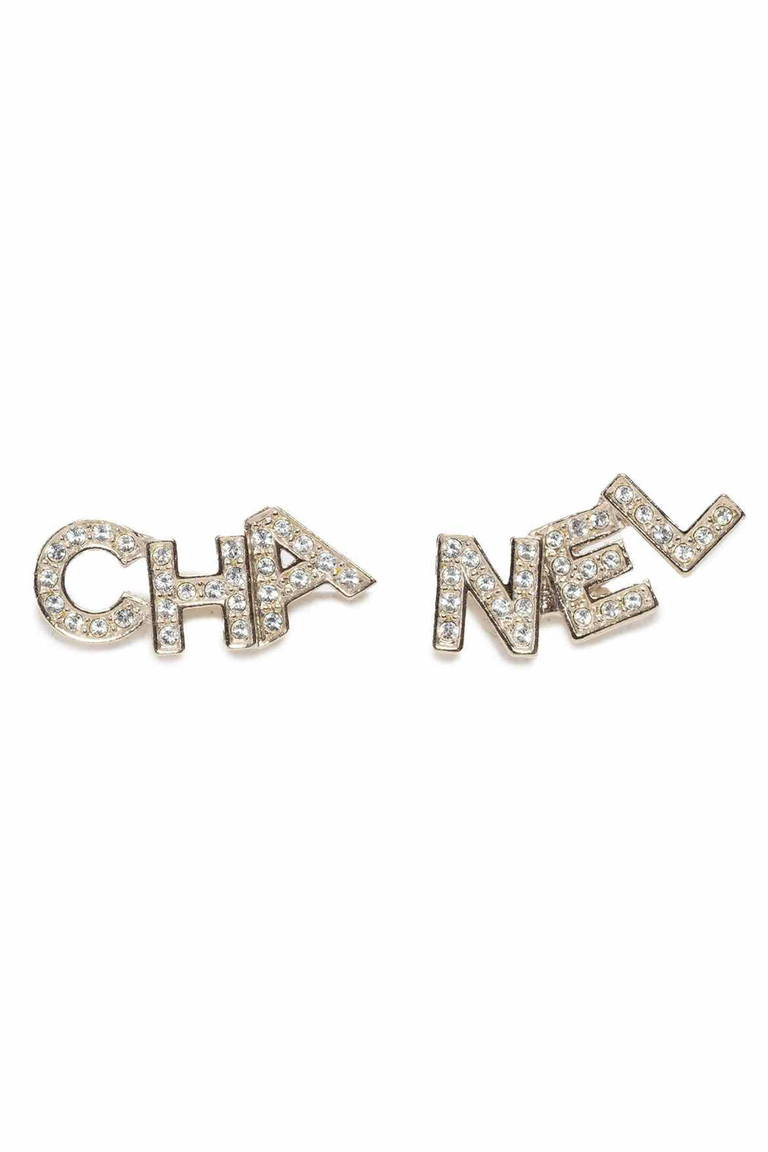 Chanel 2020 Crystal Strass CHA NEL Stud Earrings