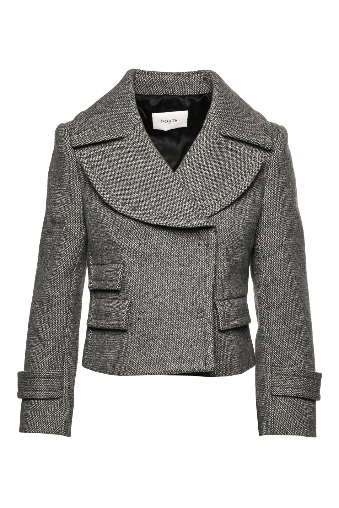 Ports 1961 Size 4 Cropped Wool-Blend Jacket