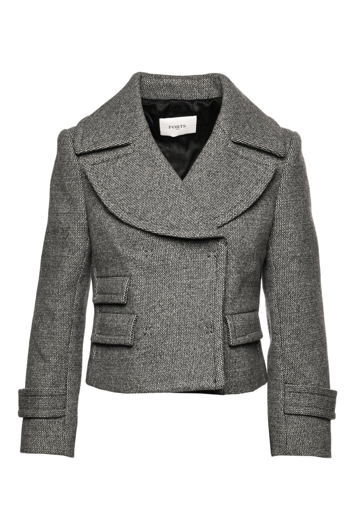 Ports 1961 Size 4 Cropped Wool-Blend Jacket