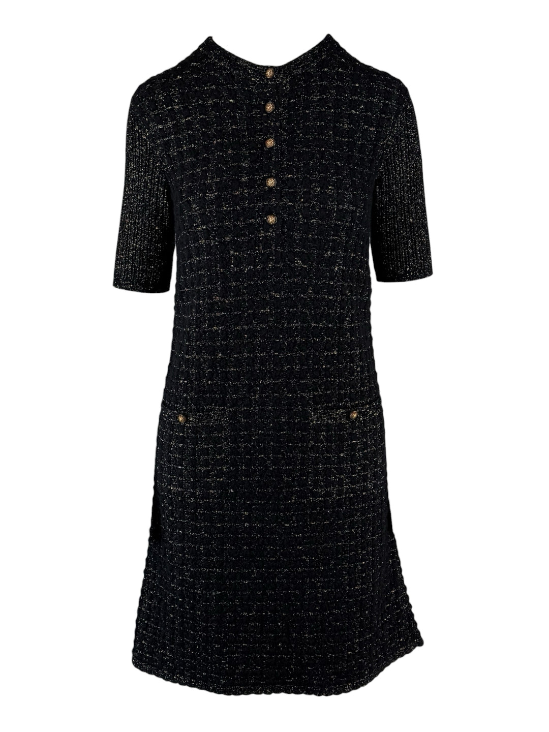 Chanel Size 36 2017 Sparkle Lurex Tweed Knee Length Dress
