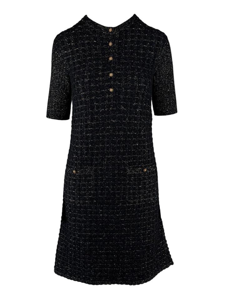 Chanel Size 36 2017 Sparkle Lurex Tweed Knee Length Dress
