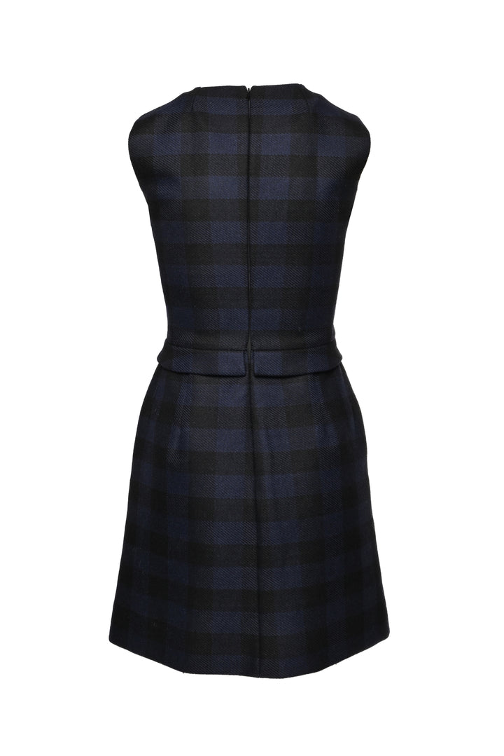Christian Dior Size 6 Plaid Wool Blend Sleeveless Dress