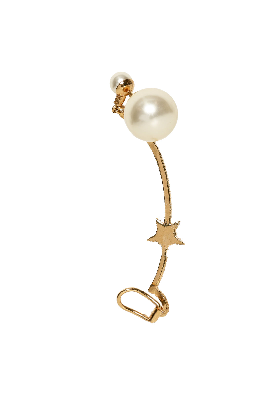 Dior Faux Pearl Crystal Ear Cuff