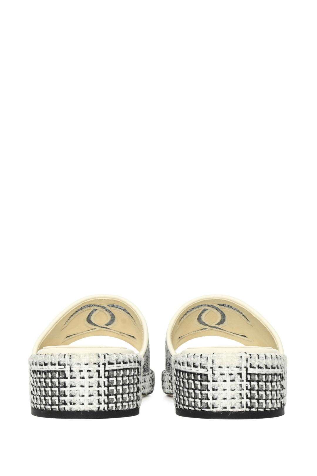 Chanel Size 40 Tweed CC Logo Slides