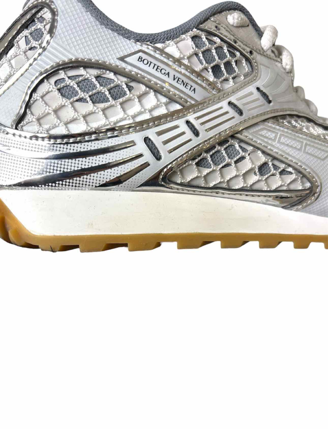 Bottega Veneta Size 38 Orbit Tech Fabric Metallic Sneaker