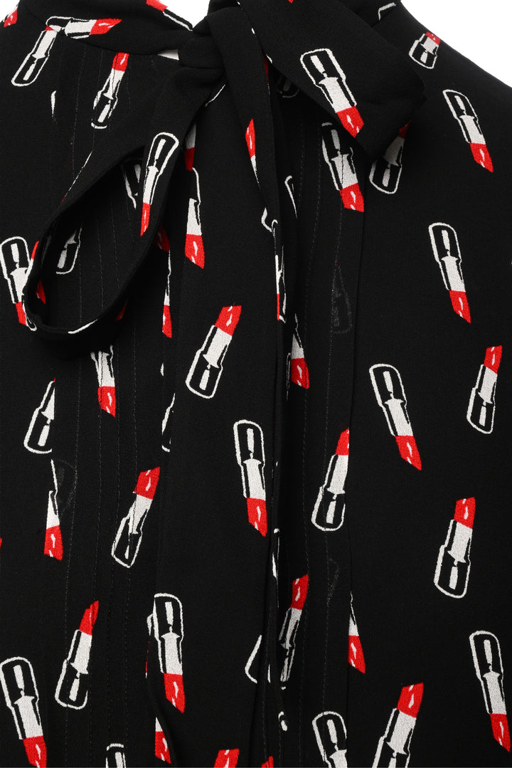 Saint Laurent Size 42 2015 Lipstick Long Sleeve Mini Dress