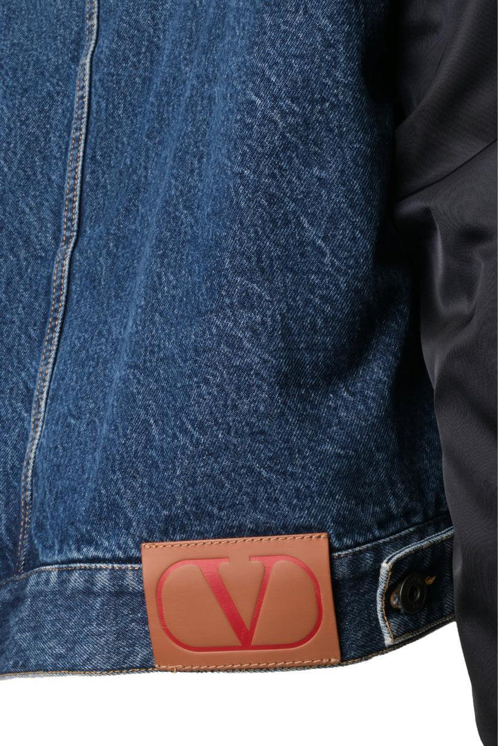 Valentino Size 48 Men's Nylon & Denim Bomber Jacket