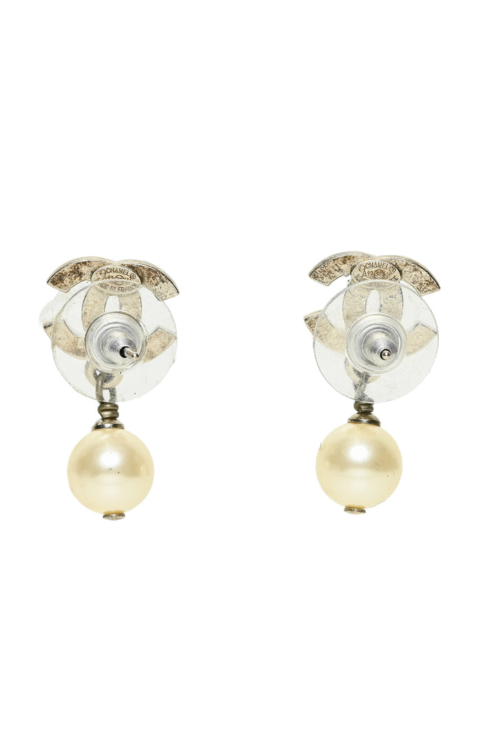 Chanel 2012 CC Faux Pearl Drop Earrings