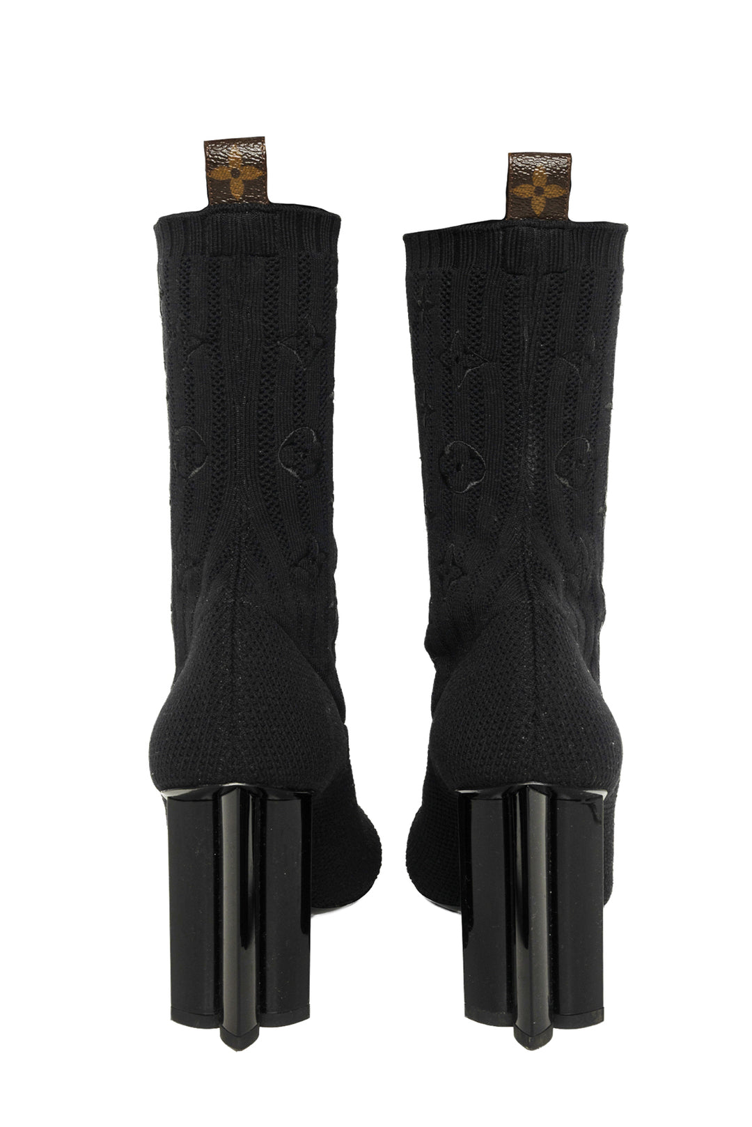 Louis Vuitton Size 36 Embroidered Monogram Knit Sock Ankle Boots