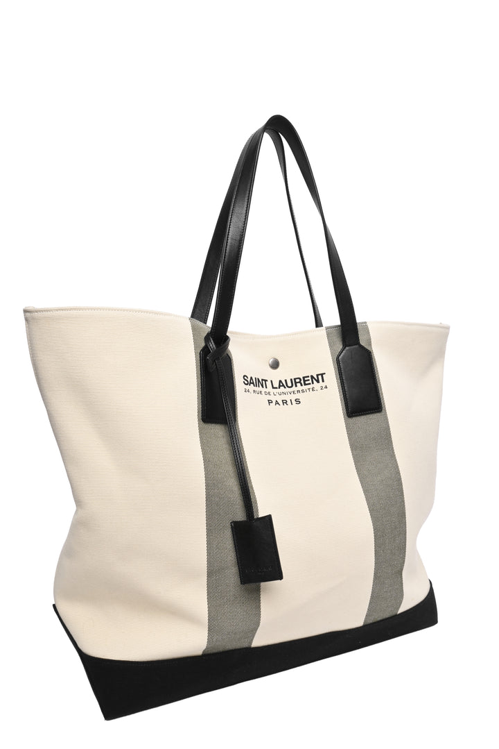 Saint Laurent Canvas Beach Shopping East West Tote