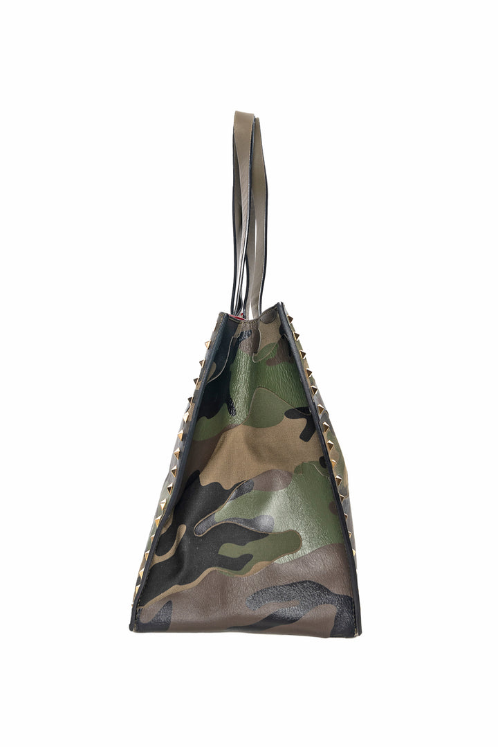 Valentino Camo Rockstud Tote