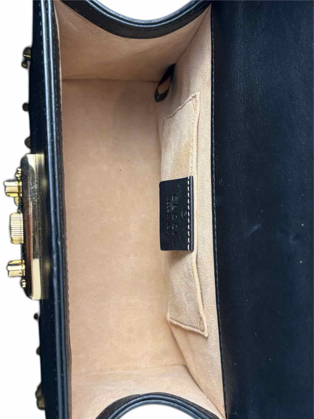 Gucci Small Studded Leather Padlock Purse