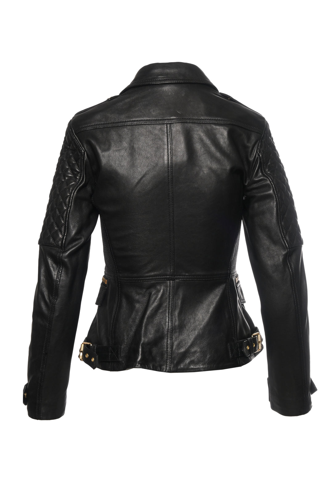 Burberry Brit Size 2 Lambskin Leather Biker Jacket