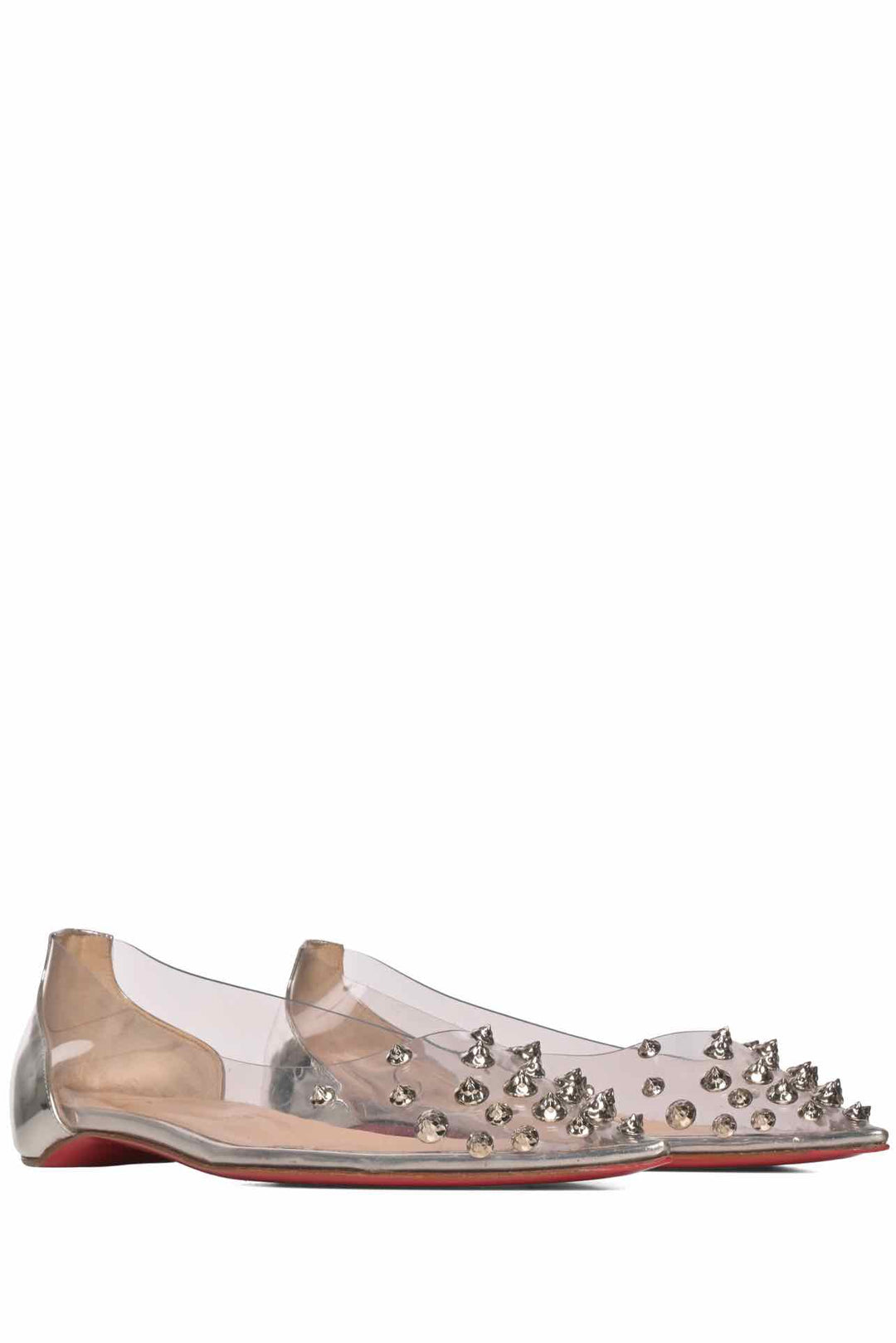 Christian Louboutin Size 41 Collaclou Spiked PVC Point Toe Flats