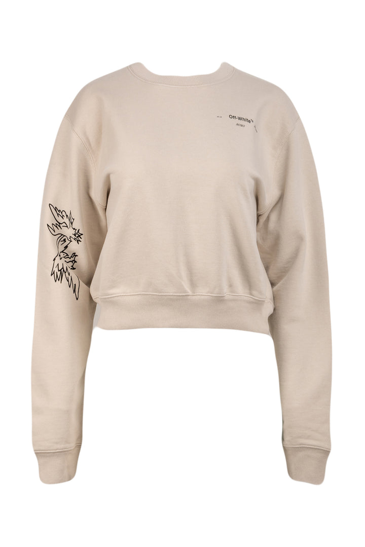 Off White Size XS Animal Portrait Crop Crewneck Sweatshirt
