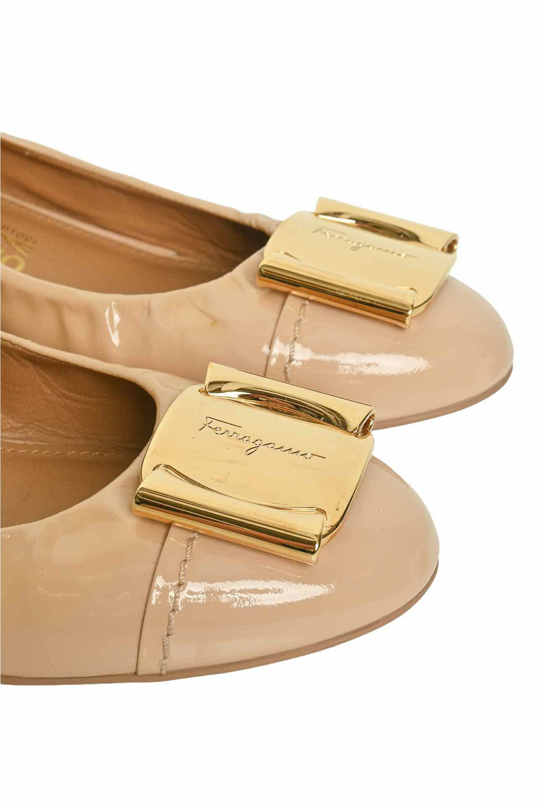 Salvatore Ferragamo Size 7 Patent Leather Ballet Flats