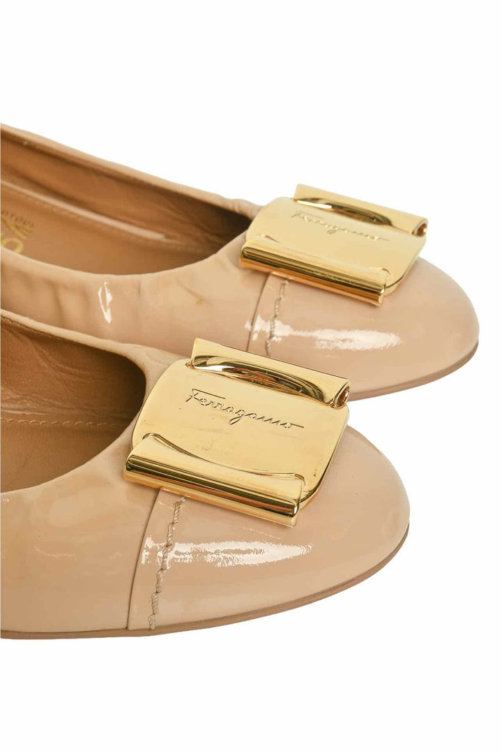 Salvatore Ferragamo Size 7 Patent Leather Ballet Flats