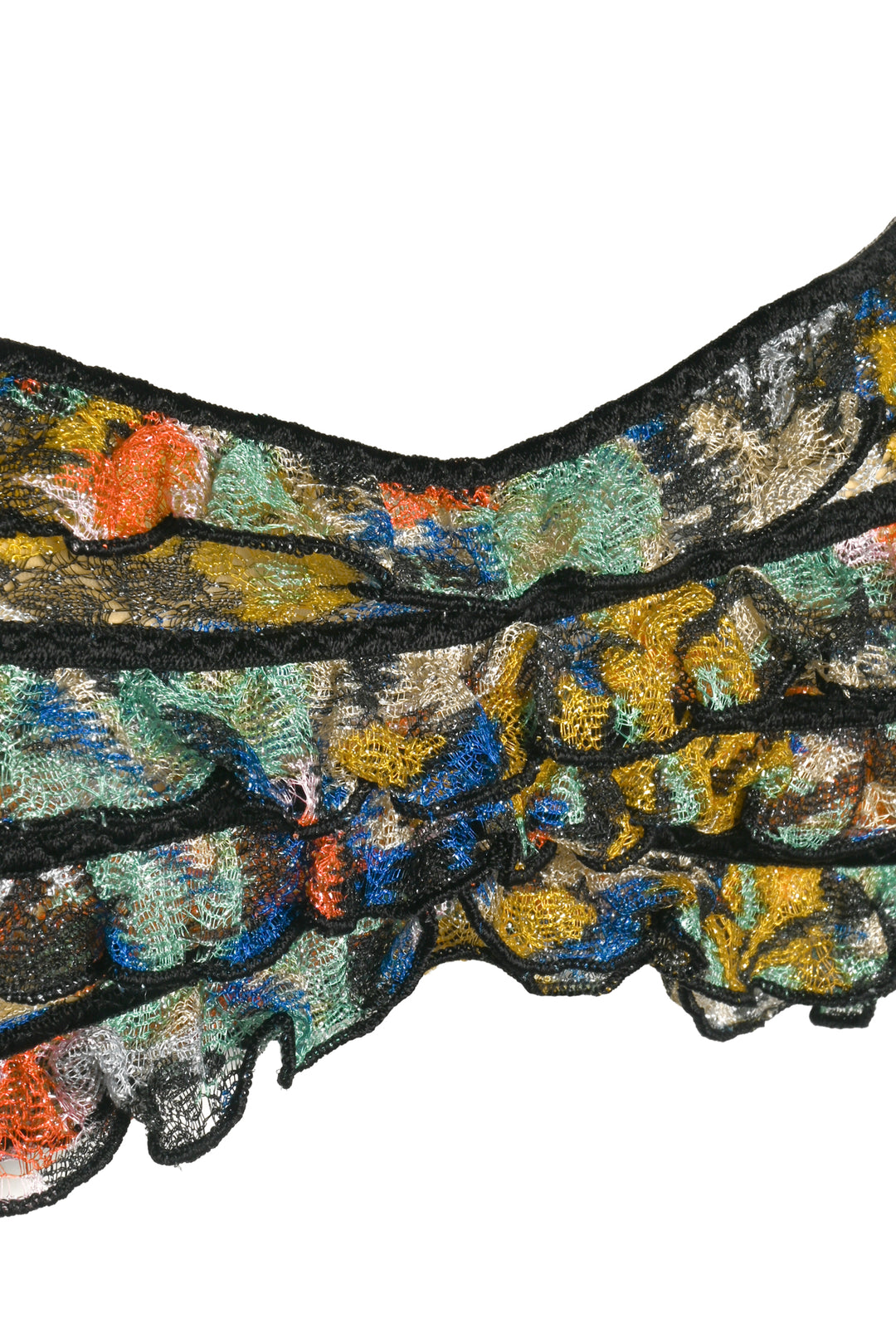 Missoni Mare Size 4 Multi-colour Ruffle Bikini Top & Bottom Swimsuit