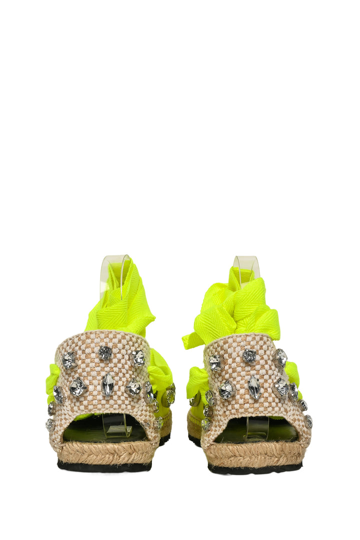 Loewe x Paula's Ibiza Size 41 Lace Up Crystal Espadrilles