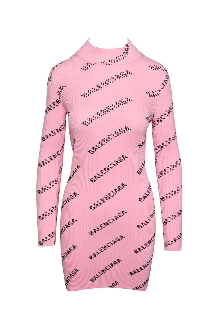 Balenciaga Size XS 2020 All Over Logo Mini Dress