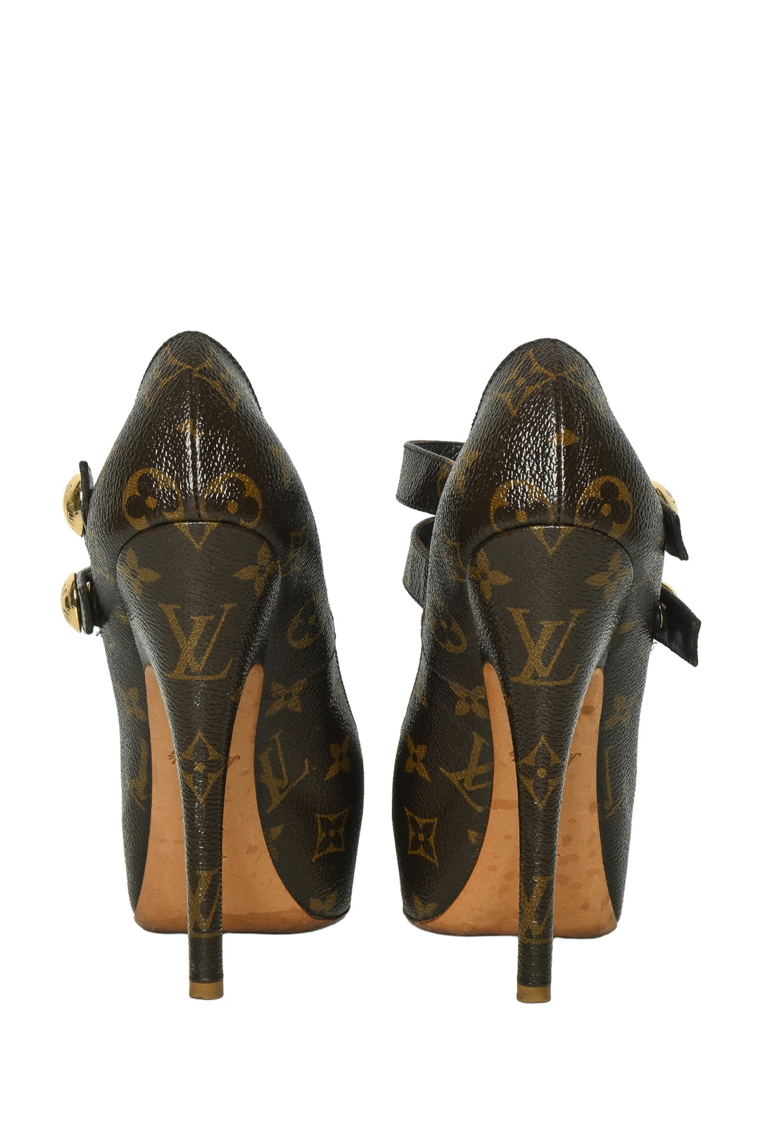 Louis Vuitton Size 37.5 Monogram Canvas Ritual Fetish Peep Toe Platform Pumps