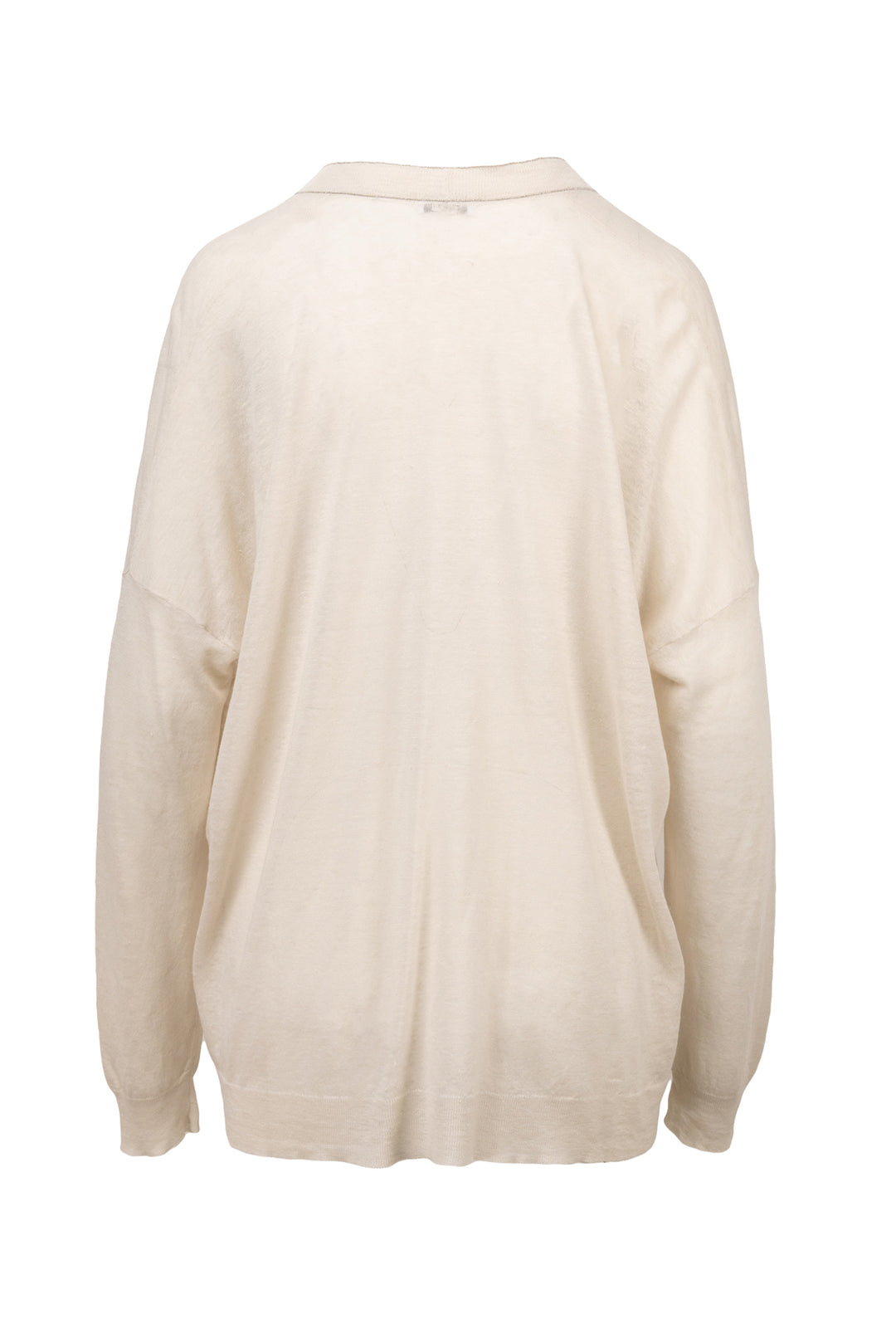 Brunello Cucinelli Size L Monili Trim Linen-Blend Cardigan