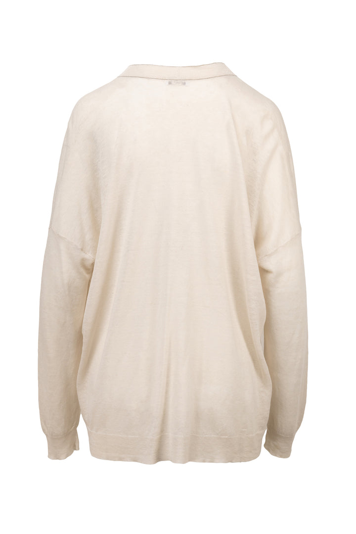 Brunello Cucinelli Size L Monili Trim Linen-Blend Cardigan