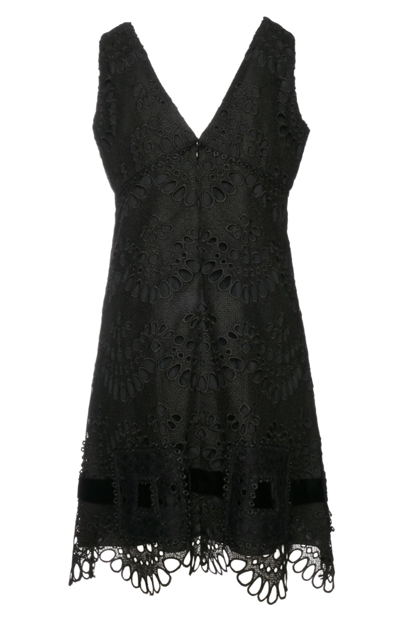 Anna Sui Size 6 Sleeveless Velvet Bow Dress