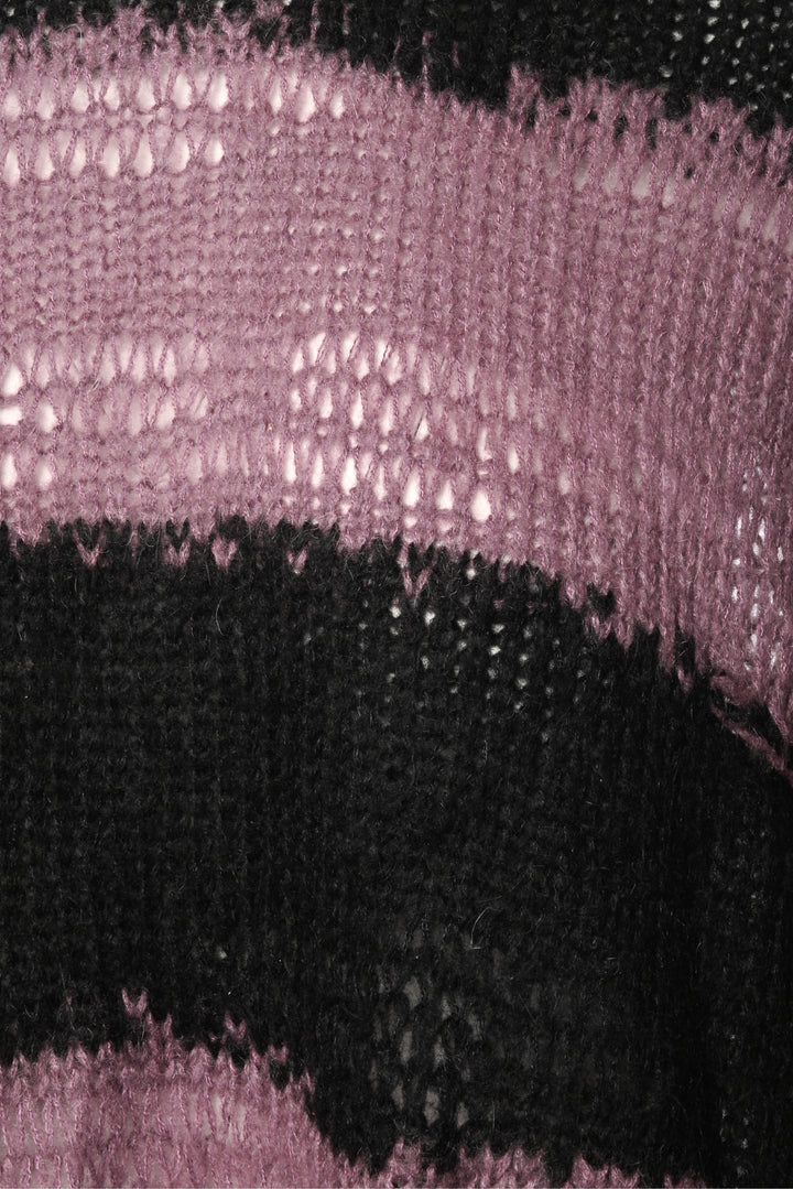 Acne Studios Size L Mohair Blend Striped Distressed Sweater