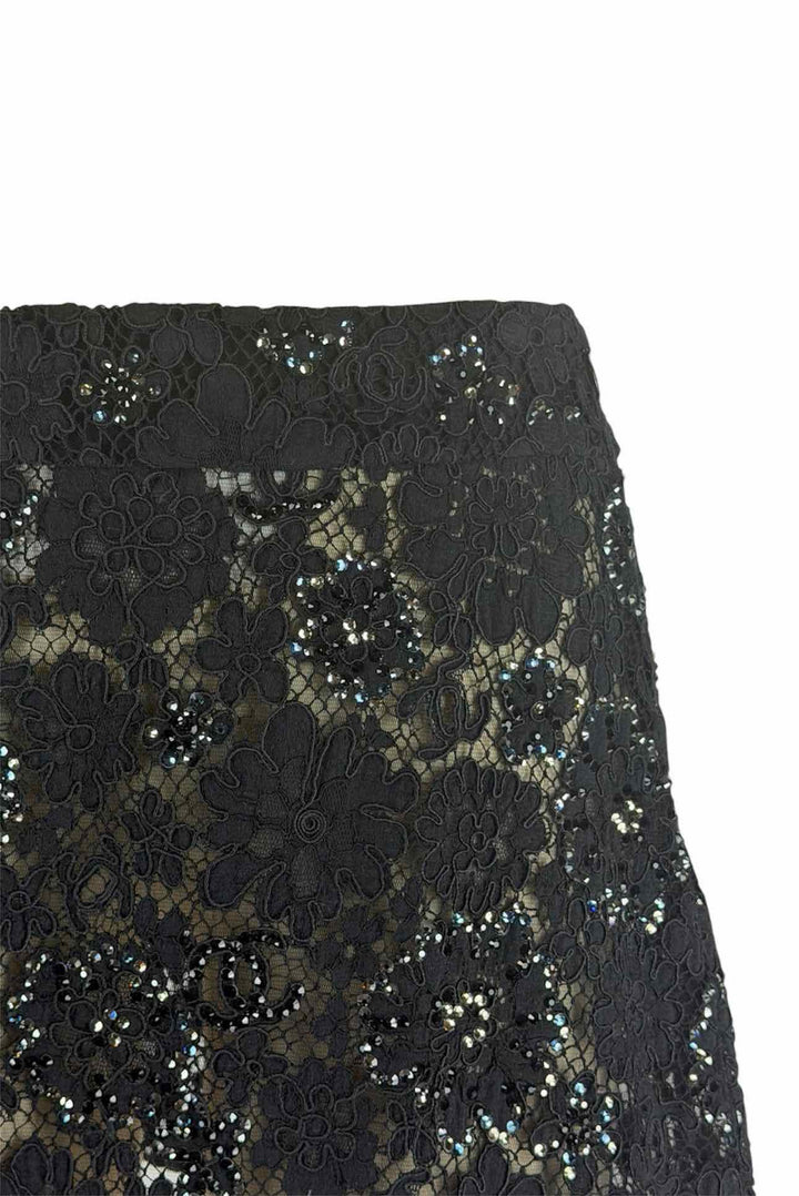 Chanel Size 34 2024 Sequin Lace Mini Skirt