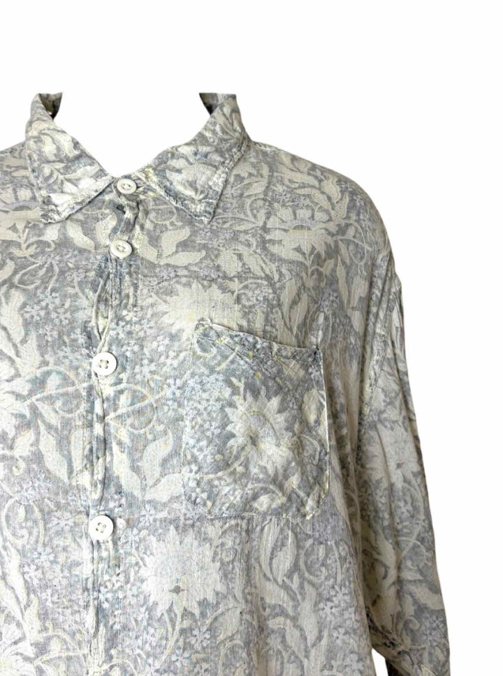 Magnolia Pearl Size OS Block Print Cotton Blouse