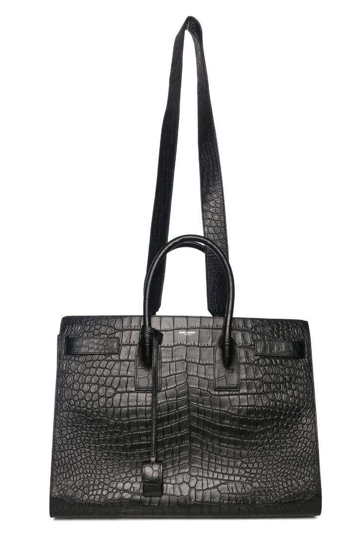 Saint Laurent 2017 Large Croc Embossed Sac De Jour Tote