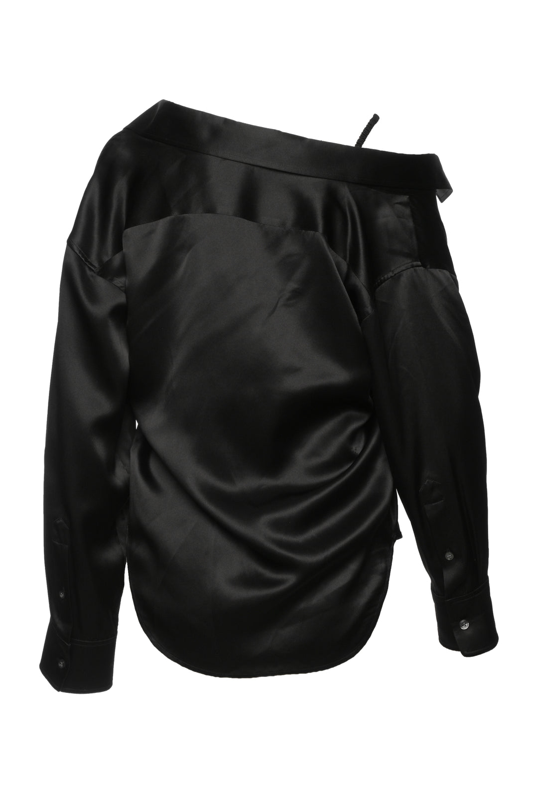 T Alexander Wang Size XS Silk Charmeuse Off-The-Shoulder Shirt